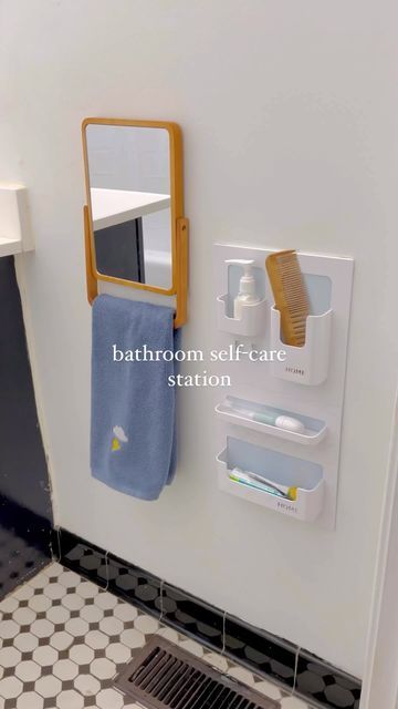 Montessori Hair Brushing Station, Selfcare Station Montessori, Montessori Grooming Station, Montessori Bathroom Sink, Ikea Montessori Bathroom, Montessori Bathroom Station Ikea, Montessori Bathroom Ikea, Toddler Self Serve Station, Montessori Interior Design