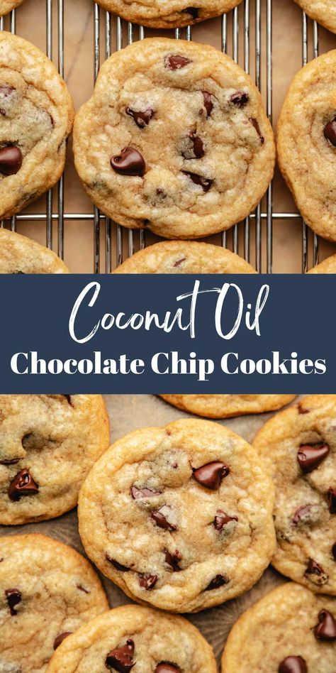 Choc Chip Cookies Healthy, Chocolate Chip Cookies With Coconut Flour, Cookie Recipes With Coconut Oil, Heart Healthy Chocolate Chip Cookies, Coconut Oil Oatmeal Chocolate Chip Cookies, Coconut Almond Chocolate Chip Cookies, Chocolate Chip And Coconut Cookies, Coconut Oil Snacks, Flourless Cookies Chocolate Chips