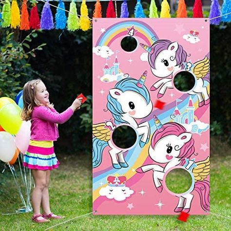 Amazon.com: Unicorn Toss Game with 3 Nylon Bean Bags for Children Adult Unicorn Theme Party Decorations and Supplies : Toys & Games Bean Bag Game, Unicorn Games, Unicorn Themed Birthday Party, Unicorn Party Supplies, Unicorn Party Favors, Unicorn Party Decorations, Gaming Banner, Toss Game, Unicorn Theme