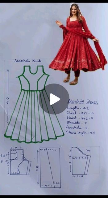 fashion designer on Instagram: "Anarkali Kurti drafting Please subscribe and follow our YouTube channel for more videos  https://www.youtube.com/@Dressdesigner456  #anarkali  #kurti  #instagood  #reelsworld #viralreels  #explorepage  #instagram  #reelsinstagram" Anarkali Dress Stitching Ideas, Kurti Drafting Pattern, Kurti Stitching Ideas, Latest Anarkali Designs, Anarkali Kurti Design, Anarkali Patterns, Puff Sleeve Pattern, Anarkali Designs, Sewing Measurements