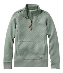 #LLBean: Women's Quilted Quarter-Zip Pullover Frock And Frill, Flannel Shirts, Women's Sweatshirts, Cozy Pullover, I Feel Pretty, Womens Fleece, Quarter Zip Pullover, Leather Zipper, Ll Bean