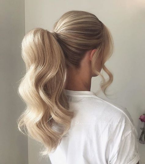 High Ponytail Hairstyles, Beautiful Bridal Hair, Fesyen Rambut, Wedding Hairstyles Updo, Long Blonde, High Ponytails, Long Blonde Hair, Wedding Hair And Makeup, Model Hair