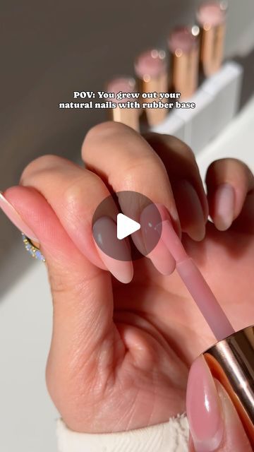 Beelo | DIY Nails on Instagram: "I will forever rave about rubber base 😌💯

@nailzkatkat 
Middle finger: Grapefruit Rubber Base
Pointer: Natural Rubber Base

Link in bio • code BEELO10 • aff

#rubberbase #naturalnails #nailgrowth #cleangirlnails #rubberbasegel 
how to apply rubber base gel" Rubber Base Nail Designs, Rubber Base Gel Nails, Rubber Base Nails, Rubber Gel Nails, Nail Growth, Diy Nails, Natural Rubber, Fake Nails, Natural Nails