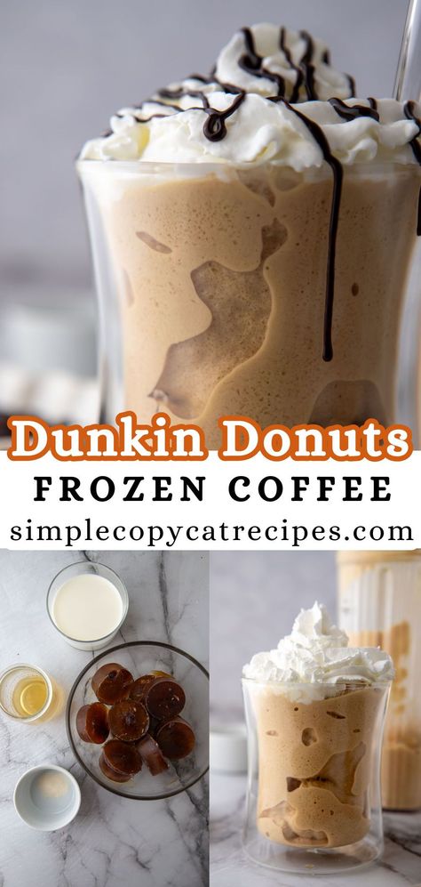 This Dunkin frozen coffee recipe is the best coffee for coffee lovers who love a frozen drink. Made with strong coffee, half-and-half, and simple syrup, this new frozen coffee is sure to be a treat to your taste buds. Dunkin Frozen Coffee, Frozen Coffee Recipe, Dunkin Donuts Recipe, French Vanilla Syrup, Frozen Coffee Drinks, Lifestyle Of A Foodie, Iced Coffee Recipes, Drinks Starbucks, Frozen Drink Recipes