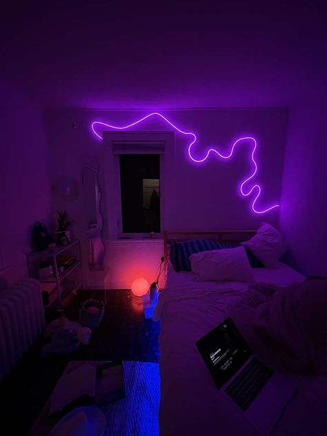 Led Lighting Bedroom, Cool Room Decor, Neon Room, Pinterest Room Decor, Room Goals, Cute Bedroom Decor, Apartment Decor Inspiration, Room Design Bedroom, Room Makeover Bedroom