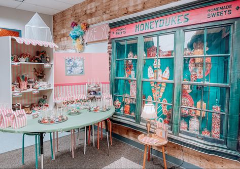 Honey Dukes Birthday Party, Honeydukes Party, Honeydukes Birthday Party, Honey Dukes Party, Honeydukes Trunk Or Treat, Honeydukes Aesthetic, Honeydukes Decor, Diy Honeydukes Shop, Honeydukes Printables