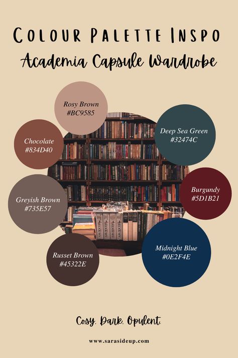 Library Aesthetic Color Palette, Academic Colour Palette, Bookish Color Palette, Library Colour Palette, Bookstore Color Palette, Academic Color Palette, Academia Colour Palette, Dark Academia Color Palette Hex Codes, Regal Color Palette