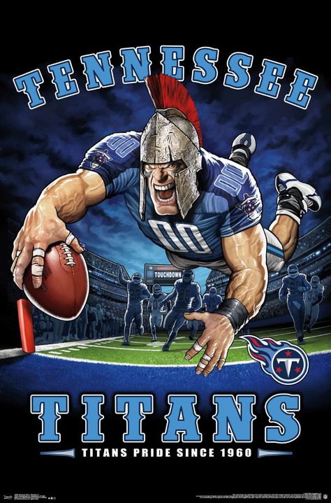 NFL Tennessee Titans - End Zone Tennessee Titans Football, Titans Football, Nfl Football Art, Man Cave Office, Nfl Football Teams, Sign Man, Football Teams, Football Art, Football Poster