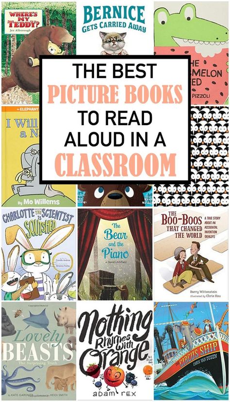 Classroom read alouds Books To Read Preschoolers, Fun Read Aloud Picture Books, Preschool Read Aloud Books, 1st Grade Read Aloud Books, First Grade Picture Books, Best Read Aloud Books For Kindergarten, Kindergarten Picture Books, Best Elementary Read Alouds, Kindergarten Read Aloud Books