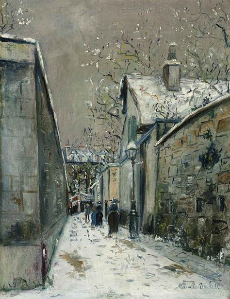 Maurice Utrillo, Paintings Landscape, Montmartre Paris, Saint Vincent, Post Impressionism, Oil Painting Reproductions, City Street, Painting Reproductions, Painting Photos