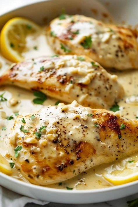 Crispy Lemon Garlic Chicken, Catering Chicken Recipes, Lemon Garlic Sauce For Chicken, Chicken Breast Recipes Lemon Garlic, Garlic Knot Chicken, Flat Chicken Breast Recipes, Chicken And Shallots Recipe, Lemon Garlic Chicken Bites, Easy Lemon Garlic Parmesan Chicken