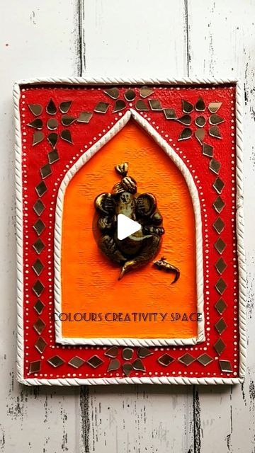 Colours Creativity Space on Instagram: ".Easy Cardboard Jharokha Making / Clay Ganesha making Idea ( DIY ) Ganesha Jharokha DIY / Ganesha Mural  @colours_creativity_space 🌸 FOLLOW this Space for more such a amazing DIYs  🌸Material :  Cardboard,  tissue paper,  white glue + water , Clay  #mural #ganesha #ganeshawalldecor #Cardboardcraft #artreel #trending  #jharokhadiy #ganeshadiy #clayganesha  #jharokhamaking  #easydiy  #tutorial  #colourscreativityspacecraft" Mural Ganesha, Diy Ganesha, Ganesha Making, Clay Ganesha, Making Clay, White Glue, Cardboard Crafts, Space Crafts, Idea Diy