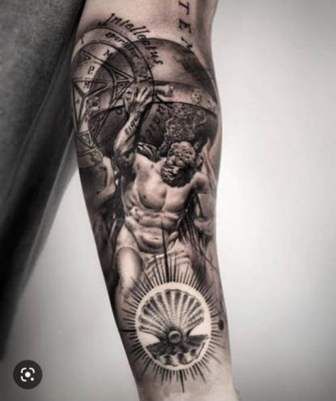 Stoic Tattoo, Evolution Tattoo, Half Sleeve Tattoo Stencils, Gladiator Tattoo, Atlas Tattoo, Realistic Tattoo Sleeve, Men Tattoos Arm Sleeve, Movie Tattoos, Mens Shoulder Tattoo