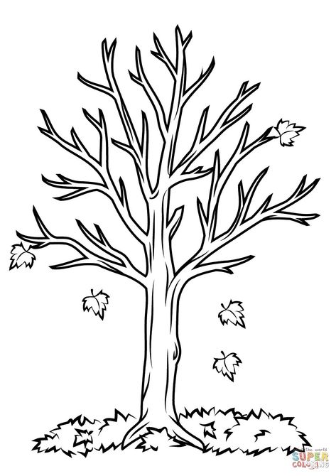 Fall Coloring Pages For Kids Fall Tree Coloring Page Free Printable Coloring Pages Fall Tree Coloring Page, Fall Tree Template Printable Free, Fall Leaves Coloring Pages, Fall Coloring Sheets, Tree Coloring, Fall Tree Painting, Leaf Coloring Page, Picture Tree, Tree Templates