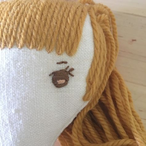 Doll Eyes Embroidered, Embroidered Doll Eyes, Embroidery Doll Face, Wee Wonderfuls, Diy Dolls Making, Rag Doll Tutorial, Dolls Hair, After Everything, Yarn Hair