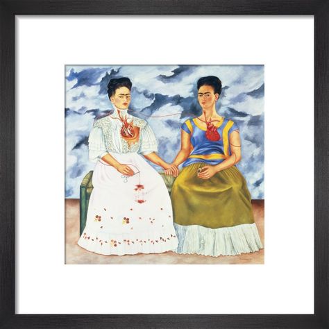 Save to Pinterest The Two Fridas, Two Fridas, Frida Kahlo Paintings, Kahlo Paintings, Frida Kahlo Art, Diego Rivera, Popular Art, New Wall, Affordable Art