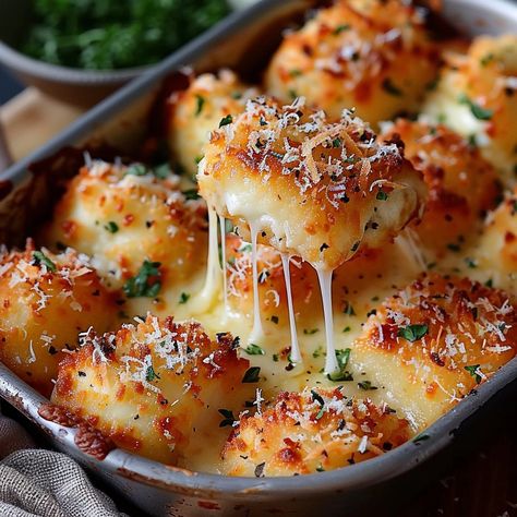 Try these crispy Cheesy Parmesan Mozzarella Bites, a perfect appetizer or snack with gooey cheese and rich flavors. Easy to make and ideal for any occasion! Cheesy Mozzarella Parmesan Bites, Cheesy Parmesan Mozzarella Bites, Recipes With Mozzarella Balls, Mozzarella Balls Recipe, Mozzarella Cheese Balls, Mozzarella Appetizers, Mozzarella Bites, Baked Mozzarella, Parmesan Cheese Crisps