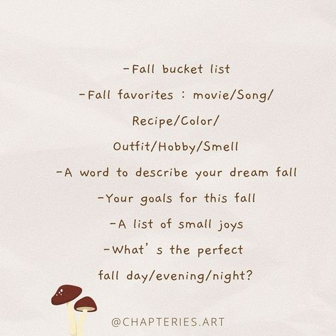 🍂Some ideas for fall !! 👉🏻 Share your Autumn spreads with the hashtag #chapteriesArtClub and I’ll repost some of your creations at the end of the month 😍 Journaling, journal prompts, journal, stickers Words To Describe Yourself, Fall Bucket List, Describe Yourself, Journal Stickers, Colourful Outfits, Some Ideas, Autumn Day, Journal Prompts, Journal Ideas