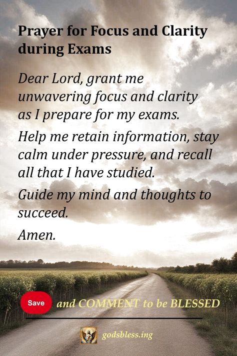 Prayer for Focus and Clarity during Exams Exam Motivation Christian, Prayer For Tests And Exams, Prayers For Board Exam, Prayers To Pass An Exam, Prayer For Final Exams, Bible Verse For Exam Success, Prayer To Pass An Exam, Prayer For Passing An Exam, Exam Prayers For Students