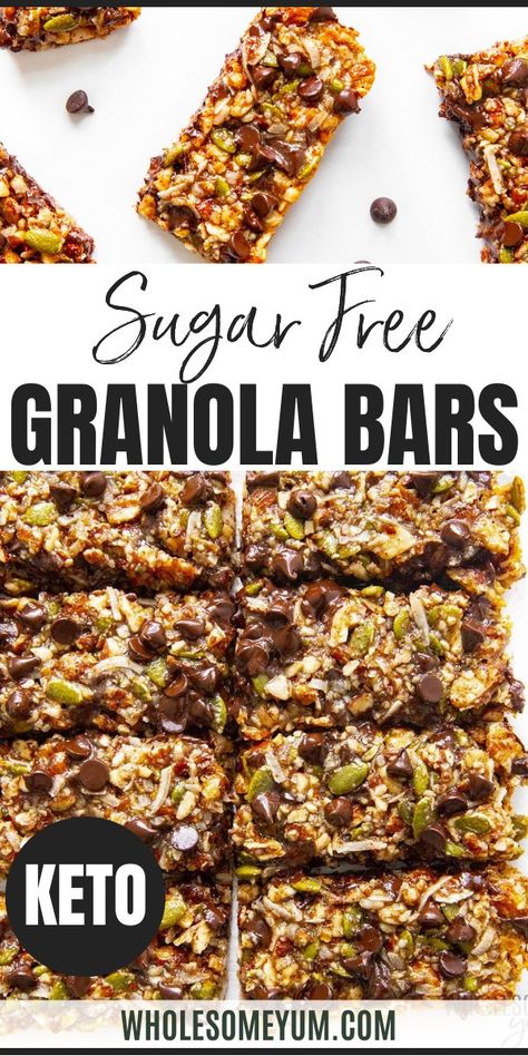 Low Carb Keto Granola Bars Recipe Low Cal Granola Bars 100 Calories, No Sugar Granola Bars, Keto Oatmeal Breakfast Bars, Keto Muesli Bars, Keto Granola Bars Recipe, Healthy Granola Recipe Clean Eating, Clean Eating Granola Bars, Keto Bars Recipe Low Carb, Weight Watchers Granola Bars