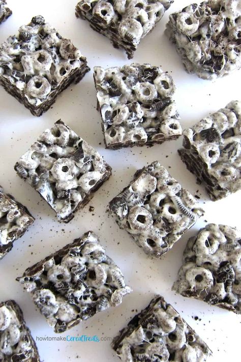 Oreo Cereal Treats, Oreo Rice Crispy Treats Recipe, Oreo Rice Crispy Treats, Oreo Cookie Bars, Rice Krispie Treats Cereal, Oreo Cereal, Cereal Treat Recipes, Oreo Rice Krispie Treats, Oreo Cookie Bar