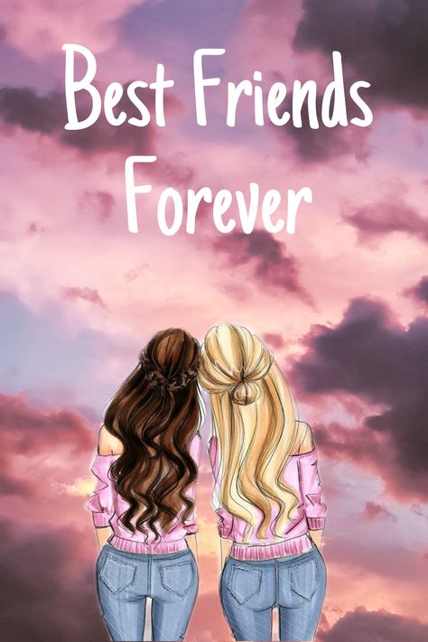 Friends Forever Pictures, Friendship Wallpaper, Best Friend Images, Best Friends Forever Images, Best Friend Wallpaper, 2 Best Friends, Best Friend Drawings, Best Friends Cartoon, Bff Drawings