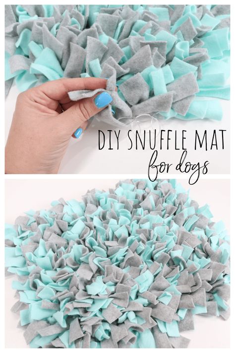 Image is a collage of images of the Snuffle Mat for Pinterest. Diy Snuffle Mat For Dogs, Dog Busy Toys, Diy Puppy Toys, Diy Snuffle Mat, Snuffle Mat For Dogs, Homemade Dog Toys, Snuffle Mat, Dog Toys Indestructable, Dog Minding