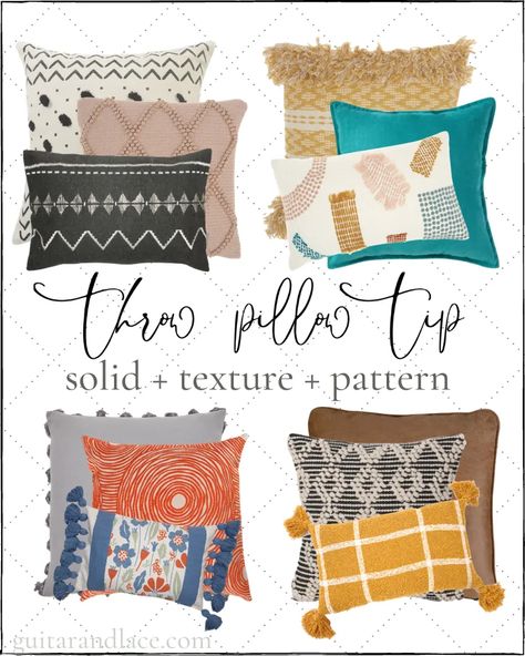 Styling Pillows On Couch, Walmart Throw Pillows, Throw Pillow Combinations, Boho Couches, Pillows Living Room, Pillow Mixing, Neutral Throw Pillows, Bohemian Living Rooms, Throw Pillows Living Room