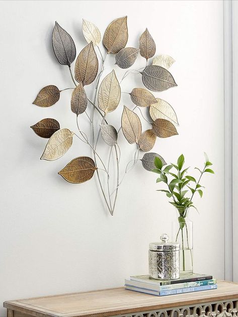 Metal Wall Decor Living Room, Metal Leaf Wall Art, Sunburst Wall Art, Gold Metal Wall Art, Black Metal Wall Art, House Wall Design, Metal Artwork Wall, Inspirational Wall Decor, Bedroom Walls