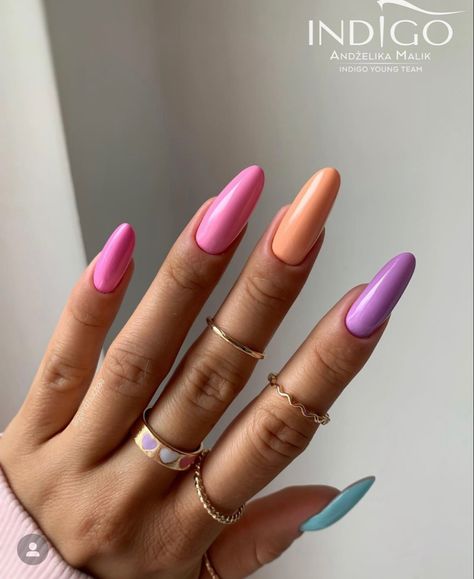 #nails #springnails #gelnails #indigo Colorful Summer Nails, Pretty Nail Polish Colors, Pretty Nail Polish, Indigo Nails, Colorful Nails, 25 November, Winter Nail Art, Colorful Nail Designs, Manicures Designs