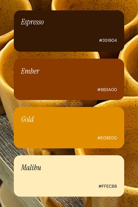 Minimalist color palette inspiration. Color palette. Brand Colors. Color palette for brand identity. Color Palette for Web Design. Brown color palette. Follow for more!#FreeFonts #FontLove #Typography #DesignInspiration  #CreativeFonts  #FreeDesignResources #FontAddict #FontFrenzy Autumn Pantone Palette, Desert Paint Palette, Yellow Orange Brown Color Palette, Chai Color Palette, Colors Of Love, Brown Brand Color Palette, Color Palette For Website Colour Schemes, South Indian Colour Palette, Butterscotch Color Palette