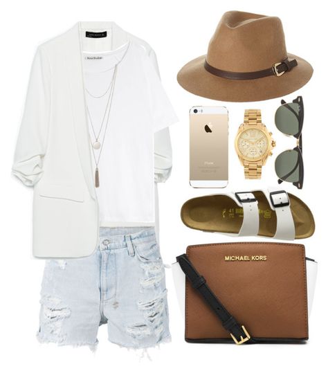 "inspired outfit for orientation day" by cristinahope ❤ liked on Polyvore featuring Zara, Ksubi, Acne Studios, MICHAEL Michael Kors, Birkenstock, FingerPrint Jewellry, Michael Kors, Ray-Ban and Rusty College Orientation, Vintage Dress Outfit, Orientation Outfit, Red Pants Outfit, Outfit Ideas College, Orientation Day, White Blazers, Outfit For School, Vintage Red Dress