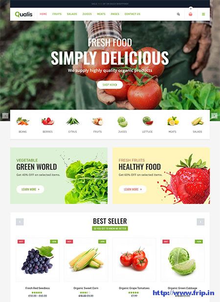 15 Best Organic Food WordPress Themes 2020 | Frip.in Webpage Design Layout, Vegetables Farm, Healthy Website, Food Website Design, Organic Food Market, Nutrition Website, Food Web Design, Organic Store, Web Development Programming