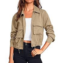 Cropped Military Jacket, Cropped Jackets, Outwear Jackets, Anorak Jacket, Women Long Sleeve Tops, Trench Coats Women, Jacket Buttons, Womens Casual Outfits, Utility Jacket