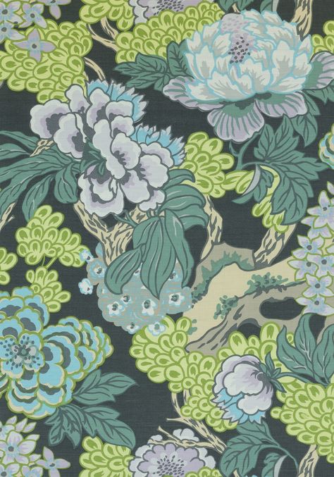 HONSHU, Grey, F975484, Collection Dynasty from Thibaut Thibaut Honshu, Blue And Green Curtains, Chinoiserie Curtains, Large Floral Wallpaper, Thibaut Fabric, Thibaut Wallpaper, Grey Pillow Covers, Linen Curtain Panels, Wallpaper Uk