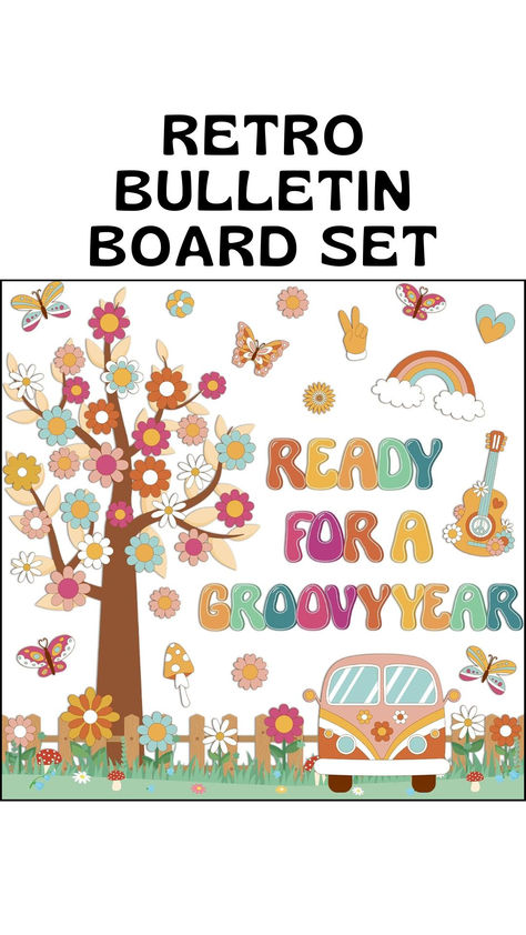 Groovy Classroom Decorations Retro Boho Tree Bulletin Board Set Hippie Daisy Cutouts Motivational Educational Bulletin for Elementary Preschool Back to School Wall Decoration Teachers Supplies Groovy Theme Classroom, Groovy Bulletin Board Ideas, Retro Bulletin Board Ideas, Teachers Supplies, Tree Bulletin Board, Class Door Decorations, Preschool Back To School, Groovy Classroom, Groovy Theme