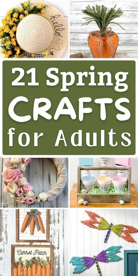 Get ready for Spring with these fun and creative Spring Crafts for Adults! From spring home decor to diy projects, there’s something for everyone. Make your own spring wreaths, paper flowers, and terra cotta pot crafts to bring a touch of nature into your home. Spring Crafts For Adults, Springtime Crafts, Easter Crafts For Adults, Diy Spring Crafts, April Crafts, Arts And Crafts For Adults, Terra Cotta Pot Crafts, Spring Decor Diy, Diy Crafts For Adults