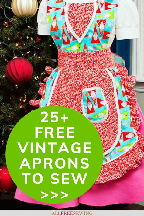 50s Apron Pattern Free, Patterns For Aprons Free, Scalloped Apron Pattern Free, Vintage Apron Patterns Free, Diy Sewing Apron, Free Apron Patterns Sewing, Sweetheart Apron Pattern Free, Apron Sewing Patterns Free, Retro Apron Patterns Farmhouse