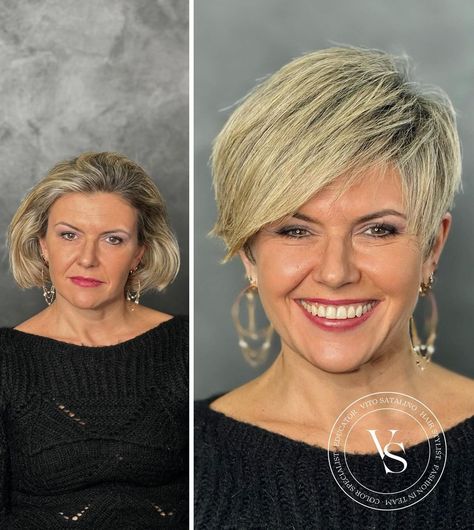 Very Short Bangs, Before And After Haircut, Choppy Pixie Cut, Longer Pixie Haircut, Fine Straight Hair, Really Short Hair, Long Pixie Cuts, Hairstyles For Women Over 50, Long Pixie