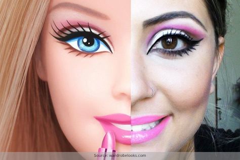 the contouring of the eye Barbie Makeup Look, Barbie Hairstyle, Makeup Tumblr, Doll Halloween Costume, Barbie Halloween, Makeup Hacks Beauty Secrets, Barbie Makeup, Barbie Costume, Barbie Hair