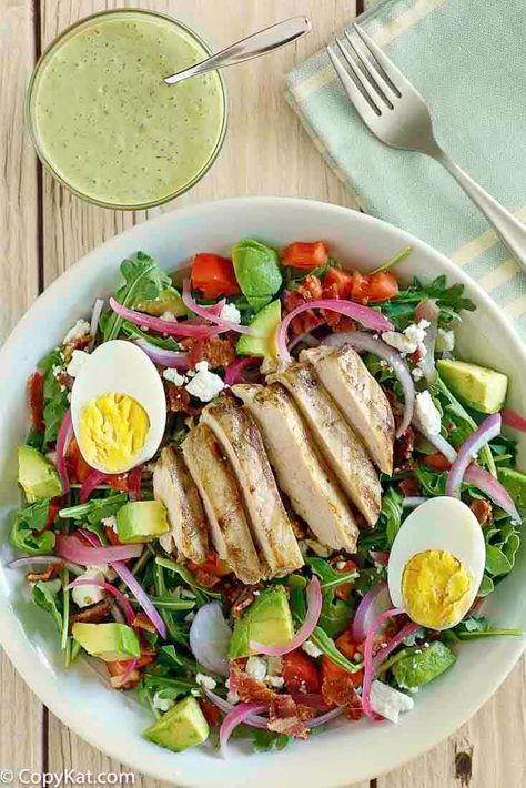 Panera Green Goddess Dressing, Uc Recipes, Panera Green Goddess Salad, Green Goddess Cobb Salad, Copycat Panera Bread, Panera Salad, Cobb Salad Dressing, Postpartum Recipes, Salad At Home