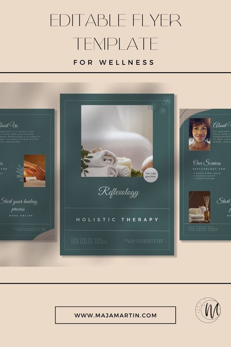 Wellness Flyer Design, Massage Flyer Design, Wellness Flyer, Massage Flyer, Spa Flyer, Massage Therapy Business, Acupressure Therapy, Design Campaign, Massage Business