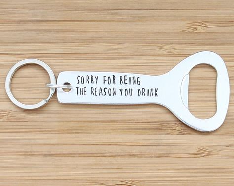 Bottle Opener Sayings, Laser Templates, Metal Stamping Projects, Impress Art, Engraved Bottle Opener, Etched Jewelry, Present For Husband, Boyfriend Anniversary, Stamping Projects