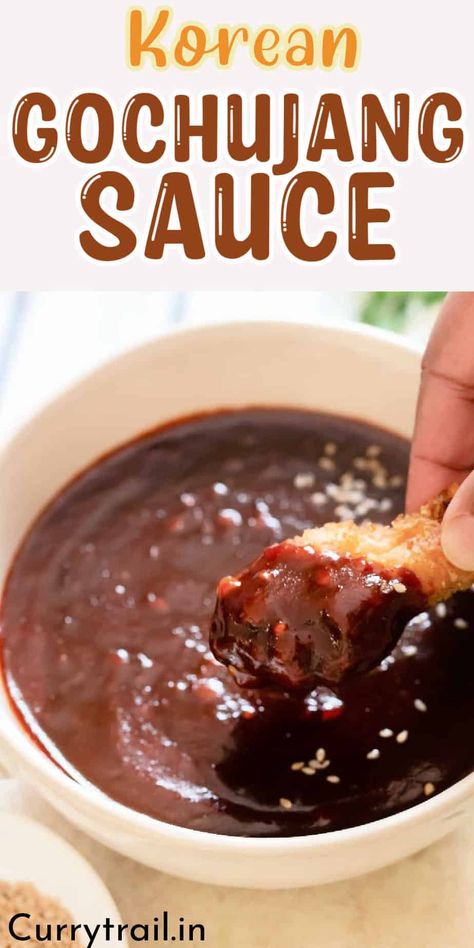 Gochujang Sauce Recipe, Gochujang Recipe, Wing Sauce Recipes, Chili Sauce Recipe, Gochujang Sauce, Homemade Sauce Recipes, Sweet And Spicy Sauce, Dipping Sauces Recipes, Spicy Korean