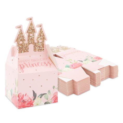 PRICES MAY VARY. Party Favor Gift Boxes: Fill these small pink gift boxes with candy, toys, and small gifts; each box features a gold glitter castle and floral designs that are ideal for a girls birthday party Princess Party Supplies: Complete your princess birthday party decorations with these favor boxes; hand them out to guests as they arrive, or place them on the dining tables High Quality: Each princess party favors are made of quality white cardstock with lamination to ensure contents rema Castle Party, Pink Party Favors, Princess Birthday Party Decorations, Disney Princess Birthday Party, Baby Shower Gift Box, Princess Theme Birthday, Happy Birthday Princess, Princess Theme Birthday Party, Princess Party Favors