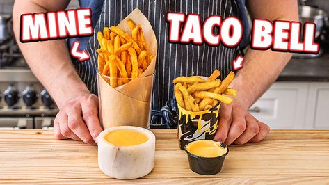 Taco Bell Fries, Taco Bell Nacho Fries, Family Weekend Breakfast, Taco Bell Beef, French Fries With Cheese, Fries With Cheese, Nachos Dip Recipe, Homemade Grilled Cheese, Nacho Sauce