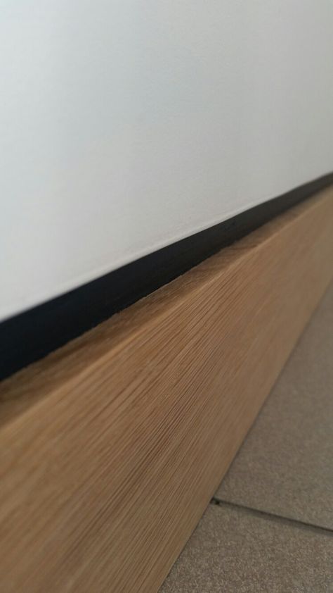 Oak skirting with dark grey shadow gap Shadow Skirting, Shadow Gap Skirting, Flush Skirting, Skirting Board Ideas, Lake Cabin Plans, Oak Skirting Boards, Baseboard Styles, Modern Trim, Molding Ideas