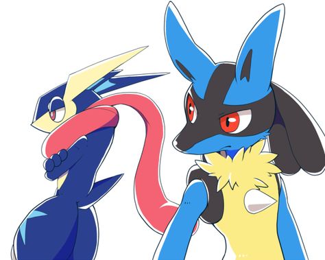 Greninja and Lucario Greninja And Lucario, Lucario And Riolu, Super Smash Bros Game, Pokemon Drawing, Pokémon Heroes, Pokemon Kalos, Lucario Pokemon, Nintendo Super Smash Bros, Pokemon Starters