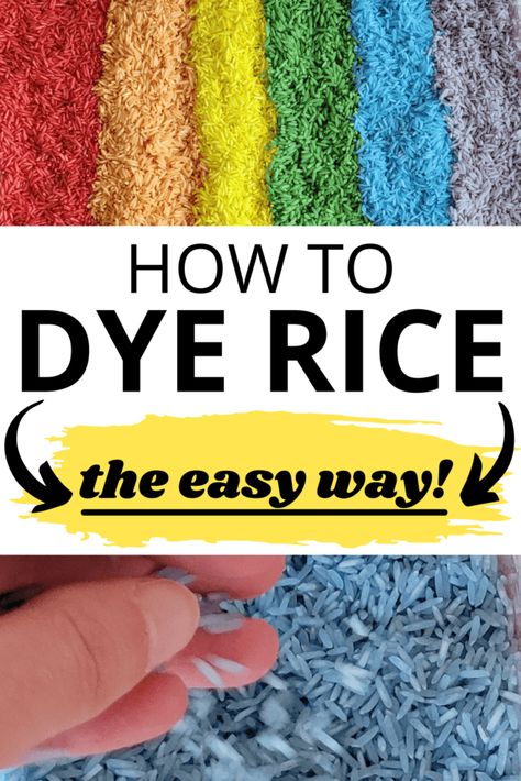 Dye Rice For Sensory Bin, Colored Rice Sensory Bin Ideas, Sensory Rice Food Coloring, How To Make Colored Rice For Sensory Bin, Dye Rice Food Coloring Sensory Play, How To Dye Rice With Food Coloring, Homemade Food Dye, Dye Rice Food Coloring, How To Color Rice