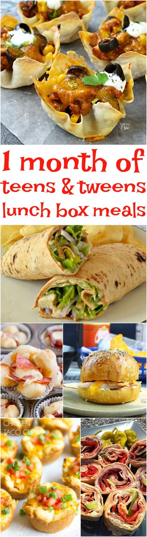 1 Month of Lunchbox Ideas for Tweens and Teens - a great resource collection of recipes for lunch ideas for teenagers right at your fingertips! Meals High In Fiber, Athlete Meals, School Meals, Recipe For Teens, Protein Lunch, Cold Lunches, High In Fiber, Healthy School Lunches, Packed Lunch